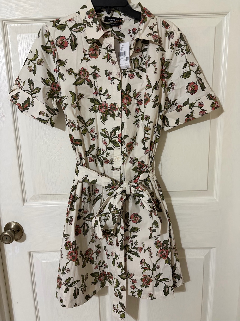 kate spade Cream Floral Short-Sleeve Shirt Dress